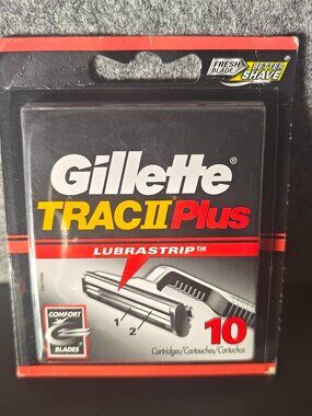 Gillette Trac II Plus Razor Cartridges 10‑Pack Lubrastrip NEW